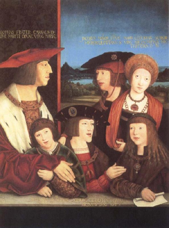 STRIGEL, Bernhard Emperor Maximilian i with his family